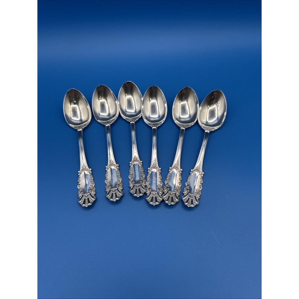 Watson Coronado Sterling Silver Demitasse Spoons Set of 6 Silver Floral Ornate - Picture 3 of 7